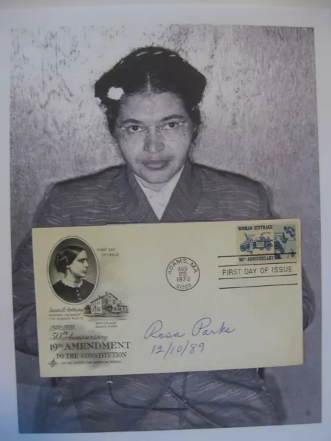 ROSA PARKS - Rare AUTOGRAPHED 1970 FIRST DAY COVER - HAND SIGNED - CIVIL RIGHTS