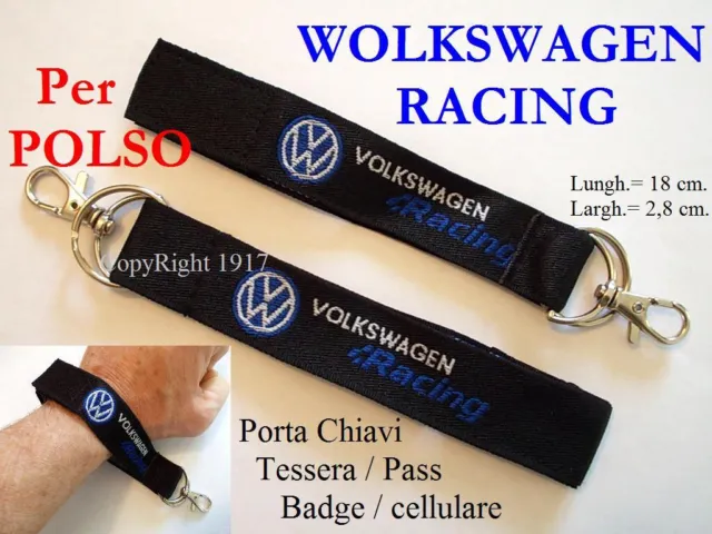 PORTACHIAVI POLSO VOLKSWAGEN Racing Vw Cintura Laccio Cordino