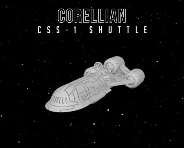 Star Wars Armada Corellian CSS-1 Shuttles (2) HiRes 12k - 3DResin Raw UnPainted