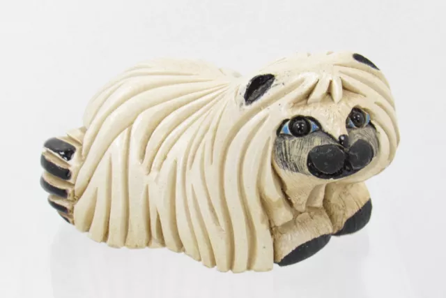 Artesania Rinconada PEKINGESE Puppy Dog Clay Figurine Uruguay Hand Crafted