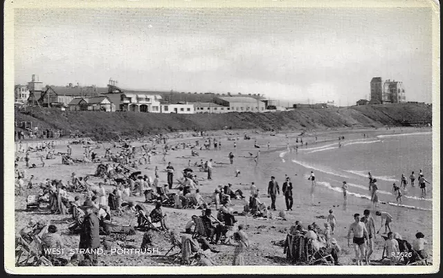 Portrush, Co Antrim - West Strand, beach - Valentine postcard c.1930s