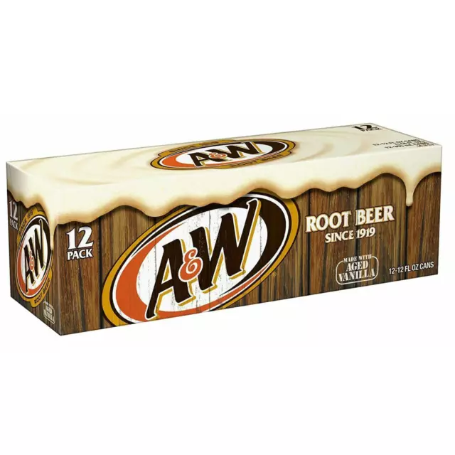 AW Root Beer Pack Of 12 USA Drink 355 mL Can American Soft Drink Box