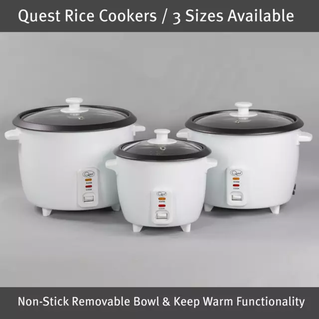 Quest Rice Cookers / 3 Sizes / Non-Stick Removable Bowl / Keep Warm Function