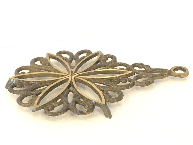 Vintage Jewish Brass Pot Plate Trivet Judaica Judaism Israel Hebrew OPPENHEIM