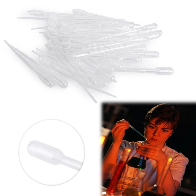 2ML GRADUATED DISPOSABLE Pasteur Plastic Eye Dropper Set Fit Experiment