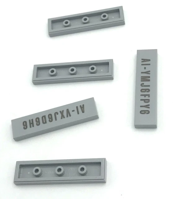 Lego Lot De 5 Neuf Clair Bleuâtre Gris Tuiles 1 x 4 Avec Ai-Xxxxxxxx Motif Pièce