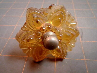 Antique Amber Sandwich Glass Floral Curtain Pull Back Tie Victorian Style