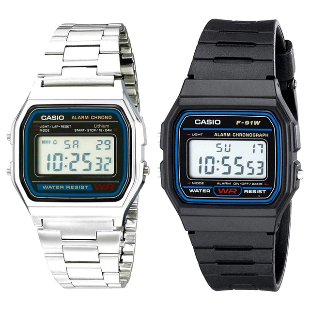 Orologio Casio Lcd Vintage Uomo Digitale Donna Acciaio F-91W A158W LA670 MQ24