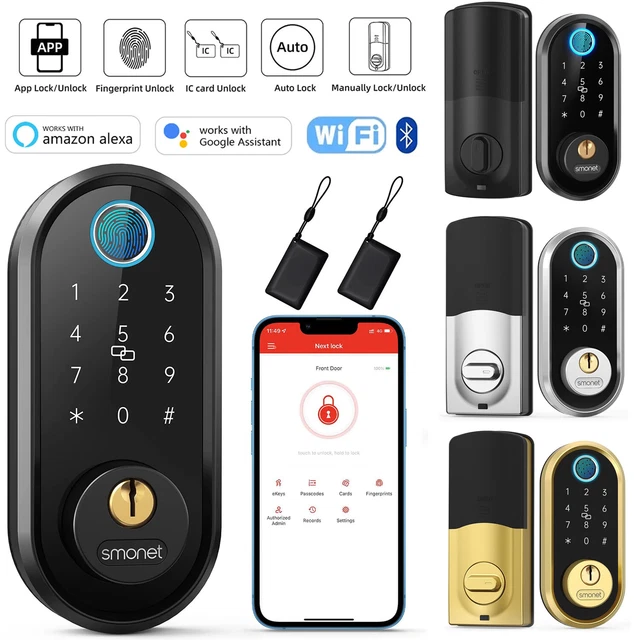 SMART DOOR Lock WiFi Fingerprint Keyless Entry Electronic Keypad