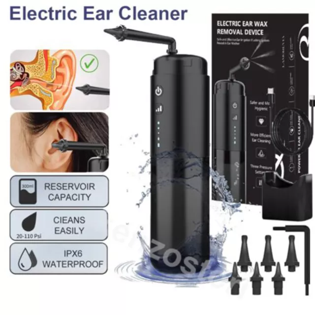 Ear Wax Removal Tool  Water Powered Wush Ear Cleaner Electric Ear Cleaning Kits