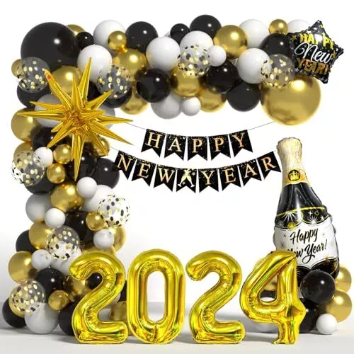 2024 NEW YEAR Balloon Garland Arch Kit New Years Eve Party Supplies
