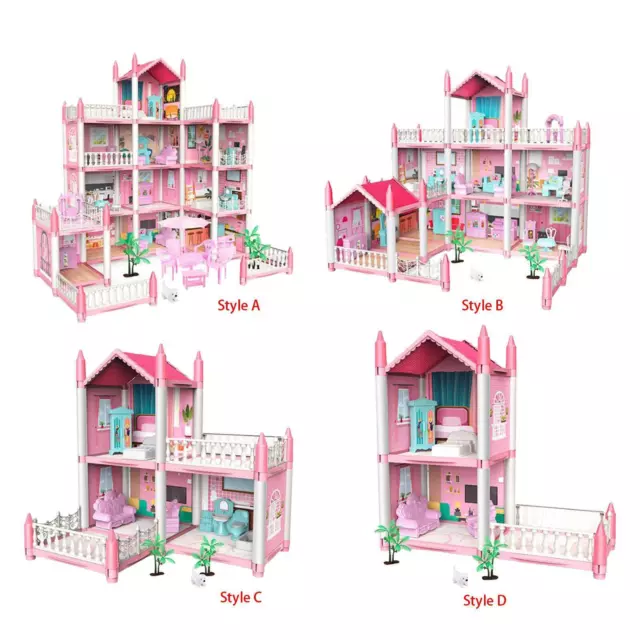 Kit casa delle bambole con luci Set da gioco per costruzioni di giocattoli