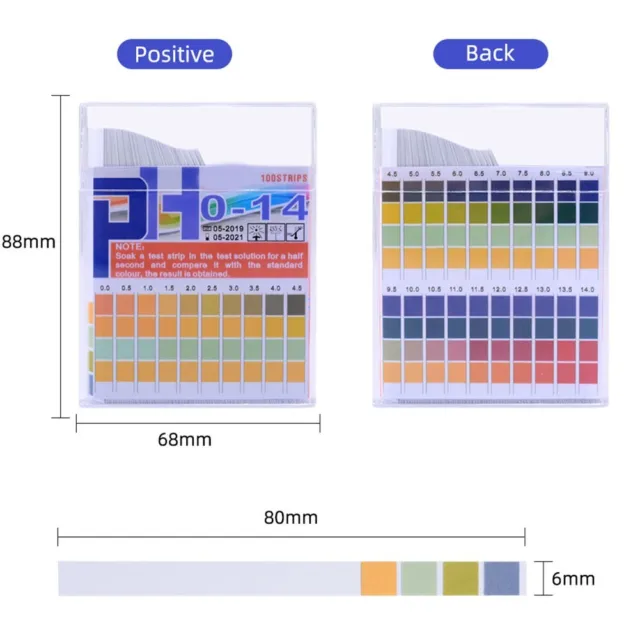 Carta per test pH con scatola 100 strisce misurazione accurata ovunque e in qual
