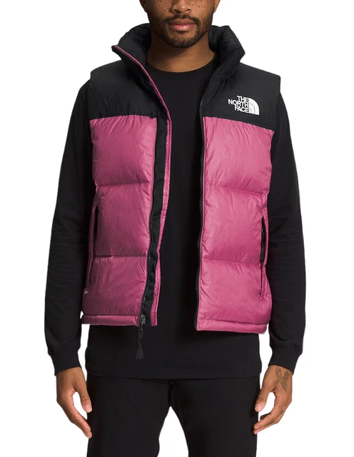 The North Face Rosso Violetto 1996 Retro Nuptse 700 Piumino Gilet Giacca Nuova