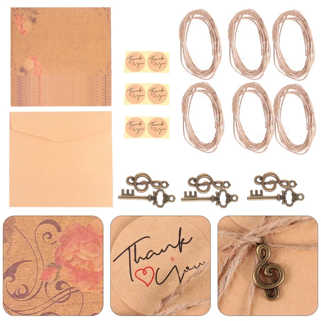 3 Sets Writing Paper Letter and Vintage Stationery Retro with Sticker