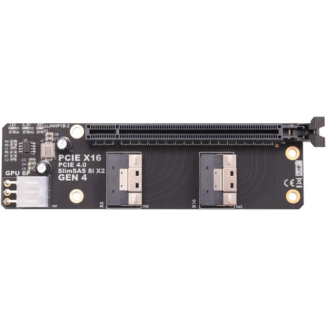 ICY DOCK MB308A – Scheda Adattatore NVMe PCIe 4.0 X16 Con 2 Porte SlimSAS 8i E Redriver (richiede Biforcazione PCIe)