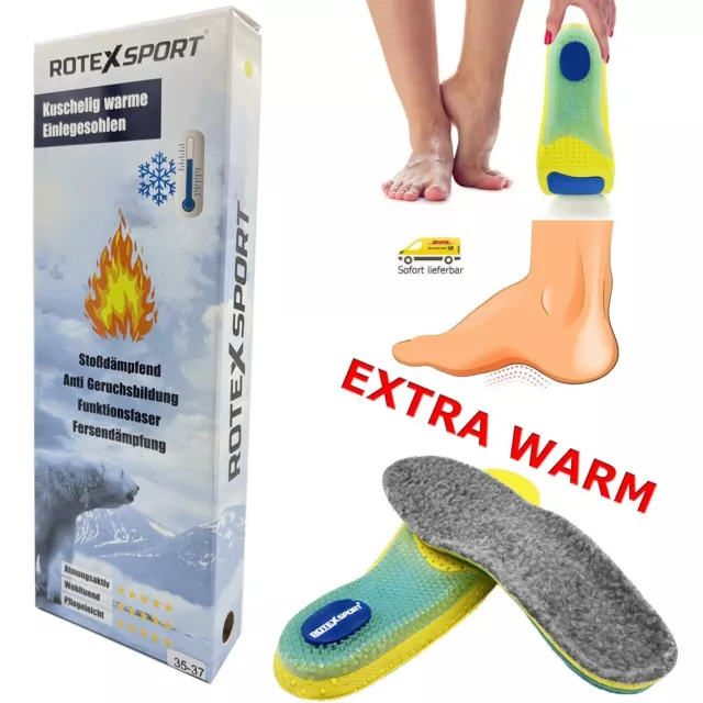 Unisex Warme Winter Schuheinlagen Einlegesohlen für Damen & Herren Gel Einlagen