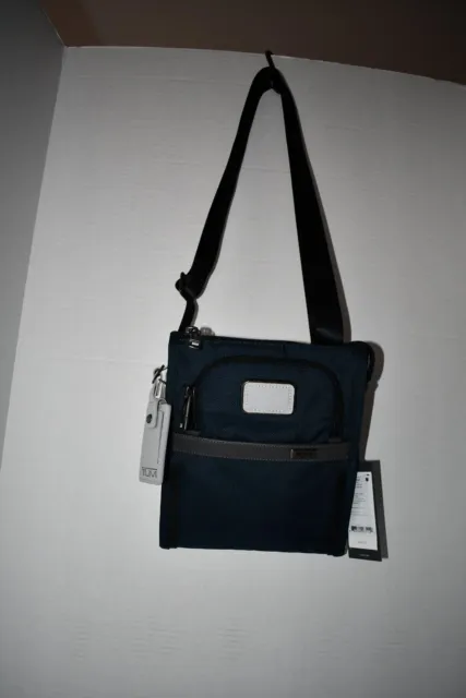 Tumi SMALL Pocket Adjustable Strap Bag in Navy/Gray #117345-1602 NWT