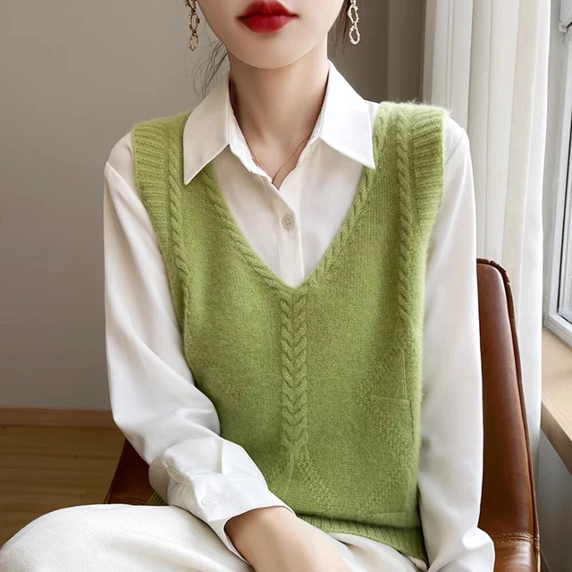 Gilet Femme Dos Séparé - Tricot En Laine Mélangée - Longueur Hanches - Neuf Avec étiquettes