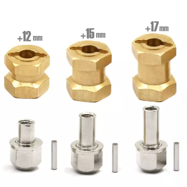 Heavier Brass Wheel Hex Extended Adapter For Axial SCX10 90046 D90 1/10 RC Car F