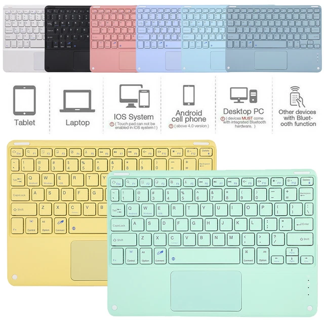 Universal Wireless Bluetooth Keyboard with Touchpad for 10" iPad Samsung Tablet