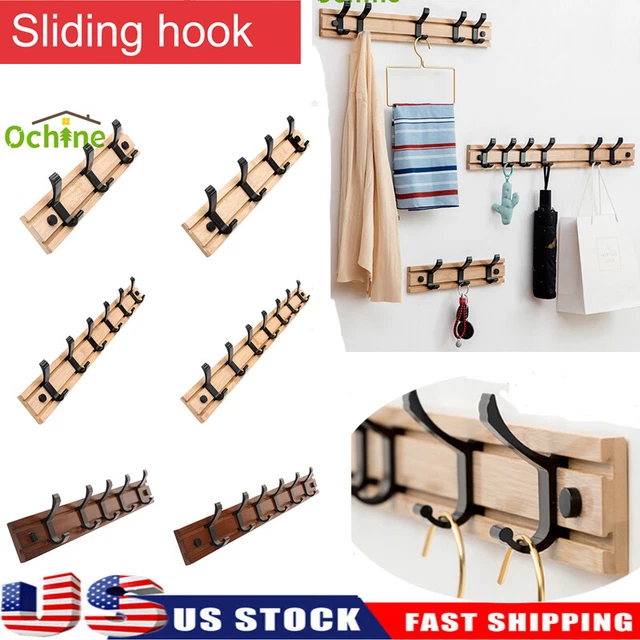 3-7 Hooks Wall Mount Coat Towel Rack Bag Clothes Hat Key Holder Hanger Organizer