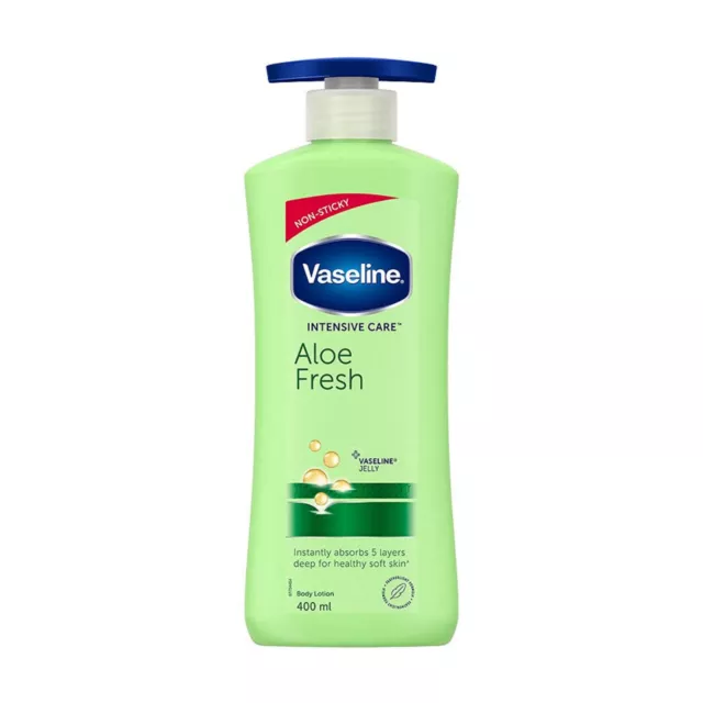 Vaseline Intense Soin Aloés Frais Corps Lotion pour Peau Sèche & Non Gras 400 ML 3