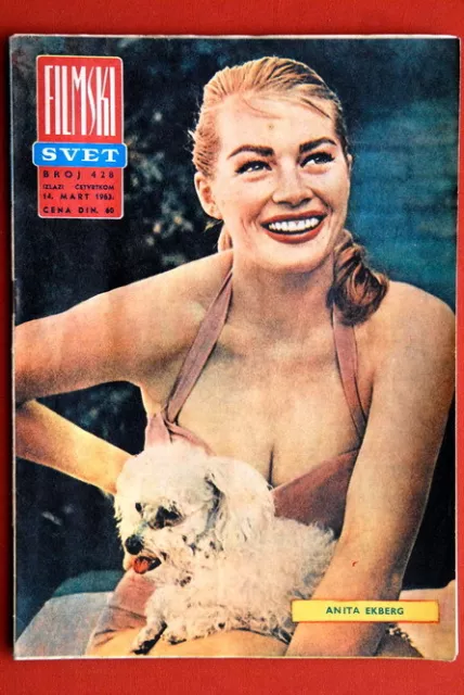 Anita Ekberg On Cover 1963 Rare Vintage Exyugo Magazine