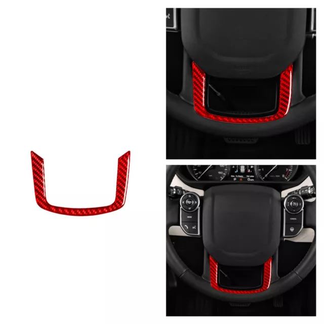 Steering Wheel Cover Red Carbon Fiber Trim For Range Rover Sport 2014-2017