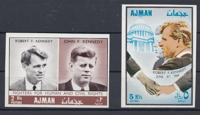 Ajman  2 Marken Kennedy Ungezähnt -B-Werte !