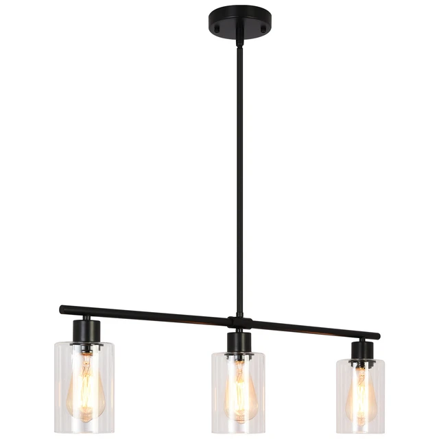 Pendant 4-Light Kitchen Island Ceiling Fixture Glass Shade Chandelier Lamp Gold