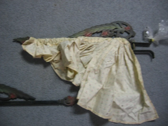 4 Metal Door/Window/Curtain Swing Extending Rod Antique Vintage Victorian Paint 11