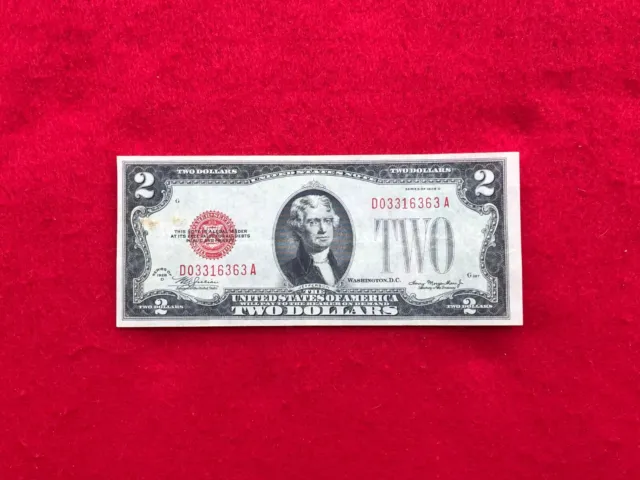 FR-1505 1928 D Series $2 Red Seal US Legal Tender Note *Very Fine*