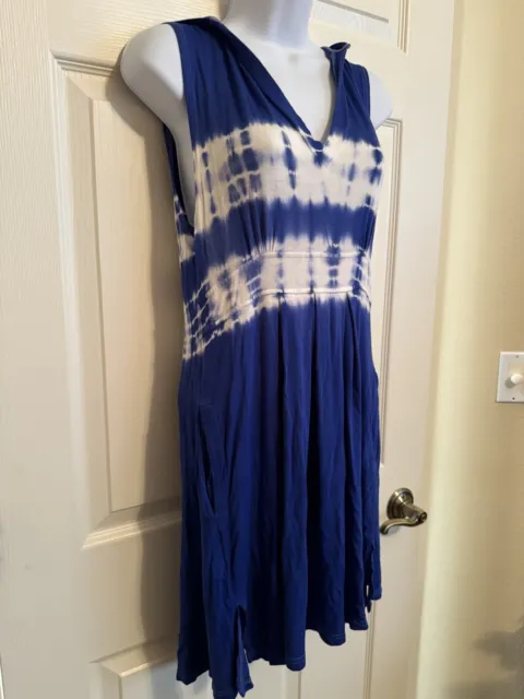 Kenneth Cole Reaction Beach Vacation Cruise Tie Dye Hooded Dress Size Medium