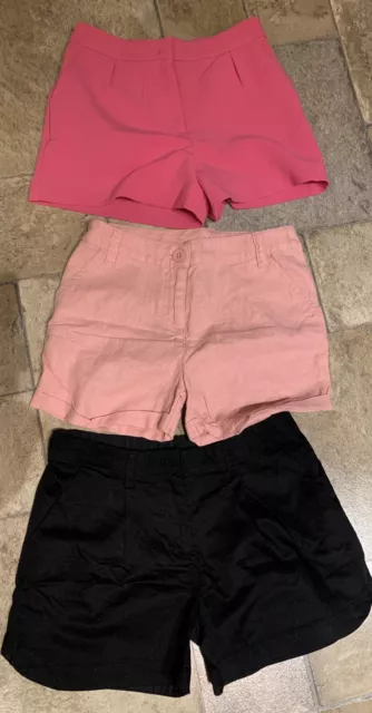 Girls Next Shorts Bundle x 3 Age 7/8/10  Years Black And Pink