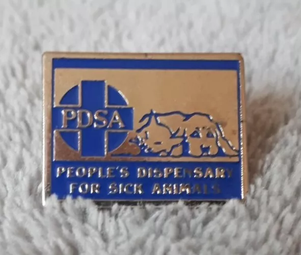 PDSA Vintage Enamel Pin Badge, Pets Charity, Collectable