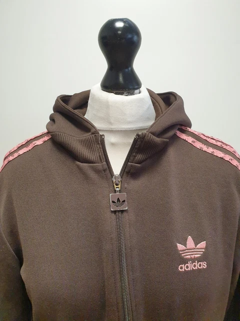 Felpa Con Cappuccio Tt330 Ragazza Adidas Marrone Rosa Maniche Lunghe Con Cerniera Età 16 Anni 2