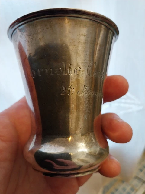 Timbale En Argent Massif Fin XVIIIe / Empire - Poinçon 1er Coq - Style Louis XVI