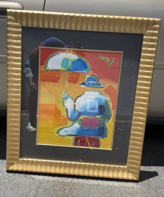 Peter Max Mixed Media Acrylic Painting Silkscreen Framed Peter Max Mixed Media Acrylic Painting Silkscreen Framed