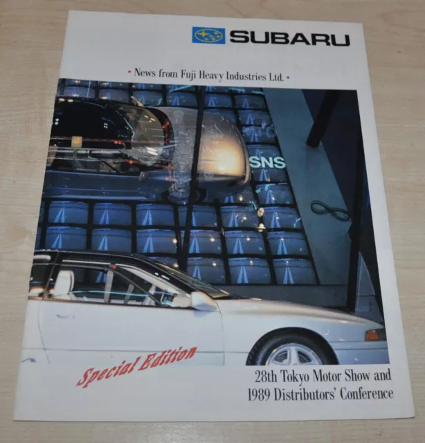1989 Subaru 28th Tokyo Motor Show Magazine Fuji Heavy Industries Brochure ENG