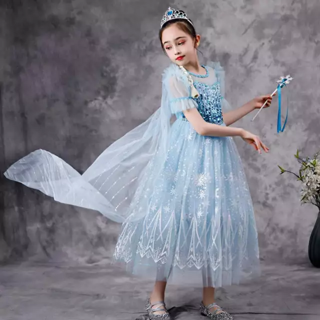 2019 New Release Girls Frozen 2 Elsa Costume Party Birthday Dress size 2-10Yrs