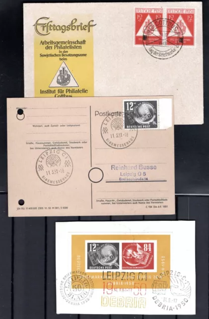 DDR aus 1948-1964, 295 auf FDC, Bl.7 SST, 17 Belege Tag der Briefmarke