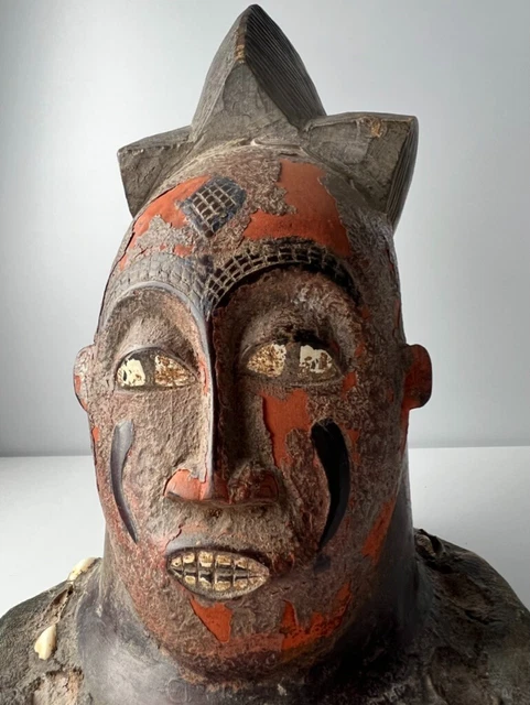 Vtg! African Authentic Gabon Punu Tribal Ethnographic Hand-Carved Wooden Statue 3