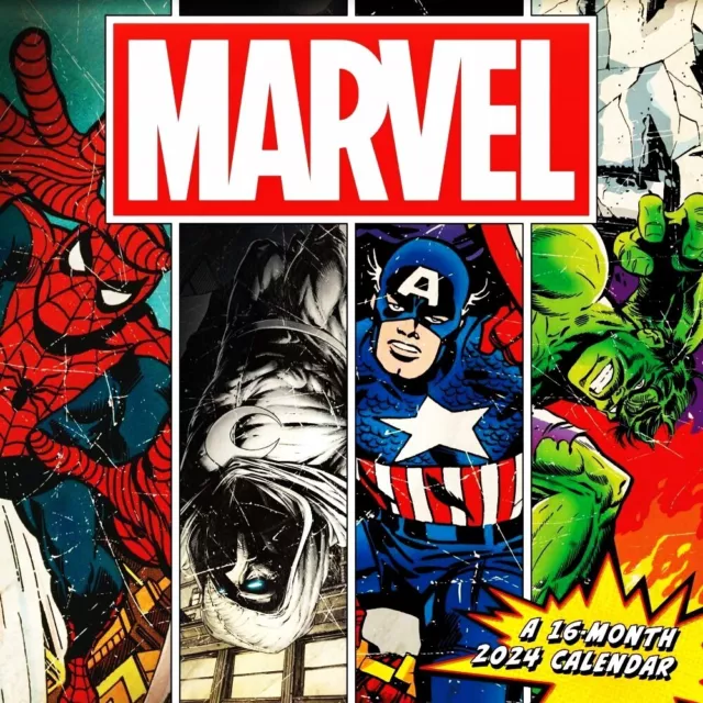 MARVEL 2024 16 Month CalendarNew In PlasticSpiderMan Captain America