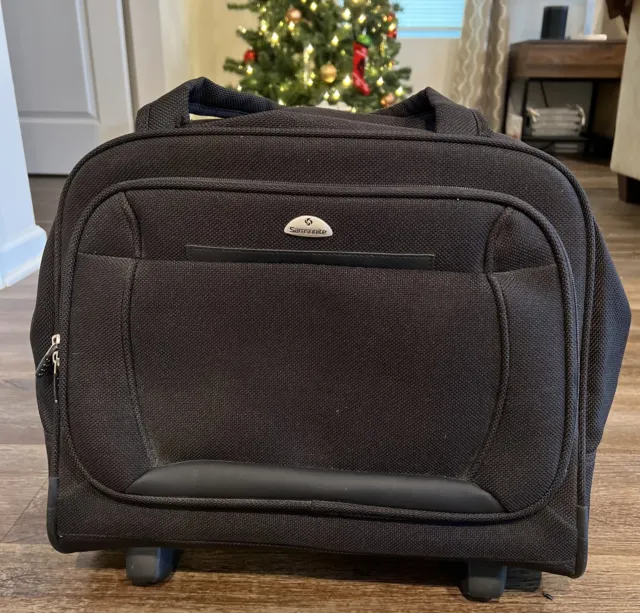 Samsonite Wheeled Rolling Carry-On Black Briefcase Luggage Bag Case Laptop