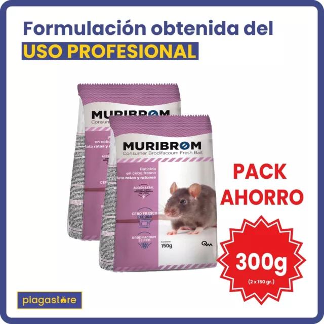 Cebo en Pasta Fresca (2x150gr) | Veneno para Ratas y Ratones | Pack Ahorro