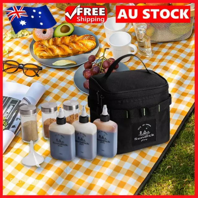 SUNDICK Condiments Container Set with Storage Bag Lightweight for Camping Picnic