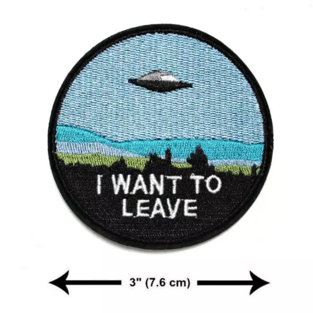 I Quiero A Licencia Hierro En Parche 3" Vuelo UFO Alien Roswell Bordado Aplique 2