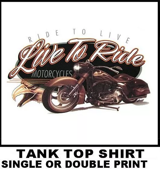 Camisa Sin Mangas Live To Ride, Ride To Live V-Twin Con Águila Motociclista X56