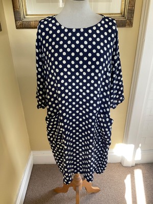 Masai Clothing Dress/Tunic Navy with Off White Spots